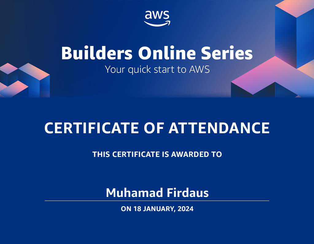 AWS Builder Series Certificate