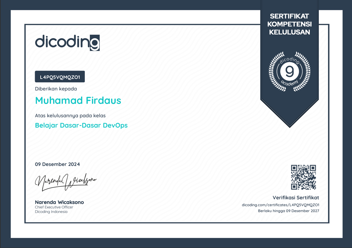 Dicoding DevOps Basic Certificate
